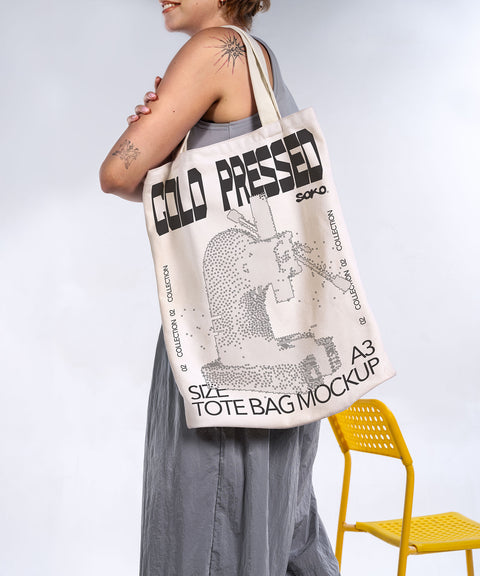 Cold Pressed 17 Tote Bag Mockup